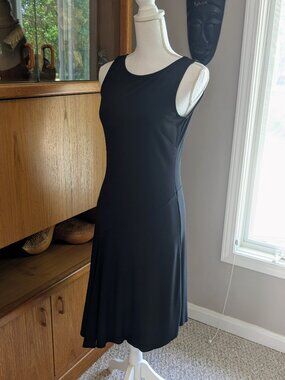 LOFT Black Asymmetrical Flowy Fit & Flare Dress - 10P